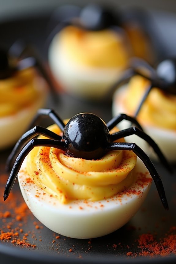 spooky halloween deviled eggs