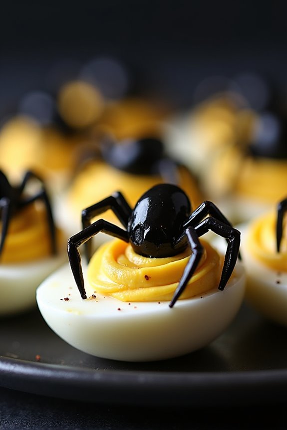 spooky halloween deviled eggs