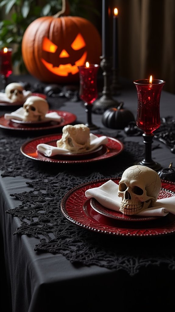 spooky halloween dinner decor