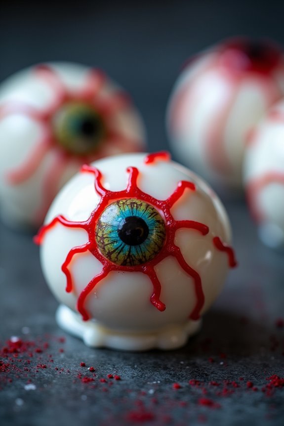spooky halloween eyeball truffles