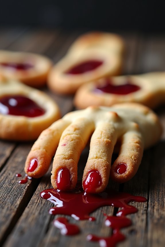 spooky halloween finger cookies