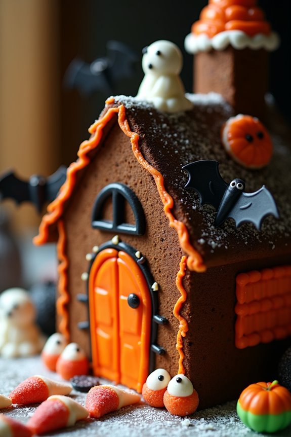 spooky halloween gingerbread cake