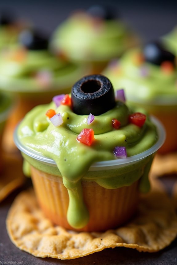 spooky halloween guacamole cups