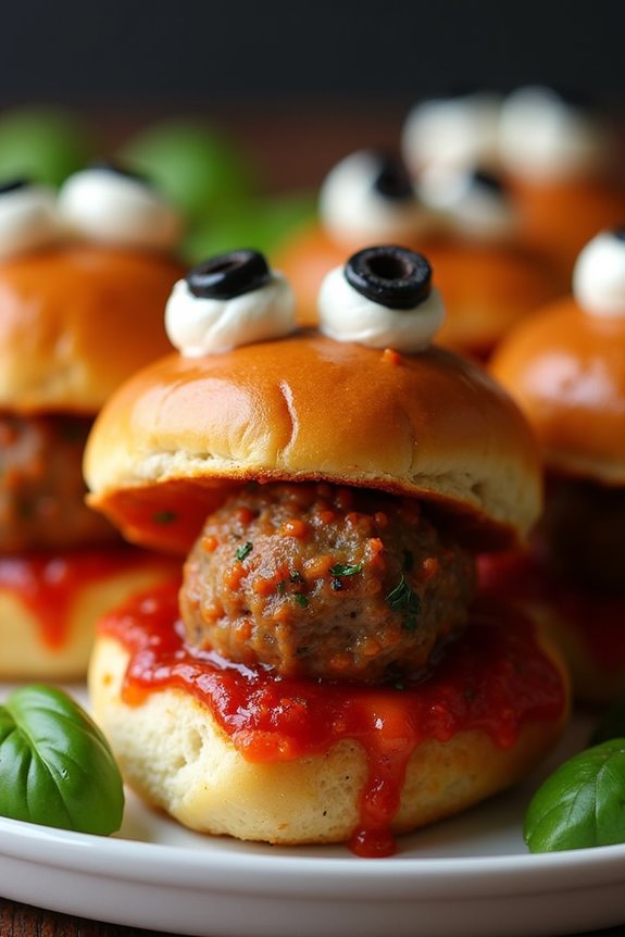 spooky halloween meatball sliders