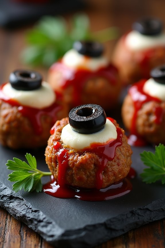 spooky halloween meatball treats