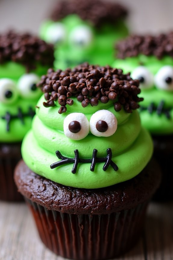 spooky halloween monster cupcakes