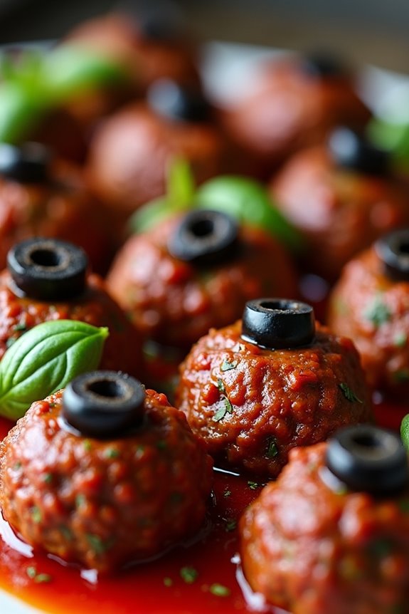 spooky halloween monster meatballs