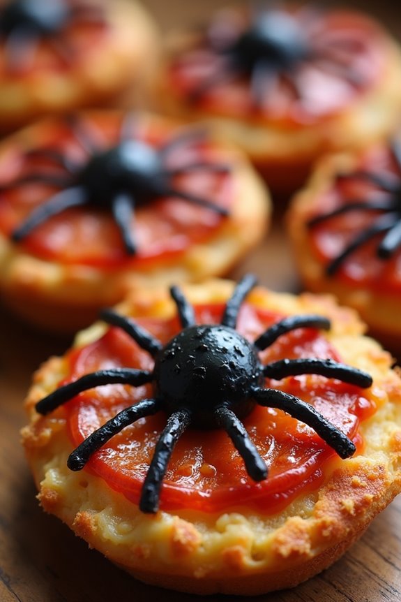 spooky halloween pizza bites