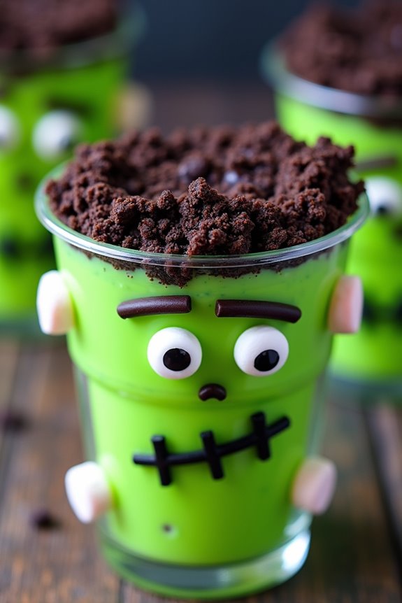 spooky halloween pudding cups