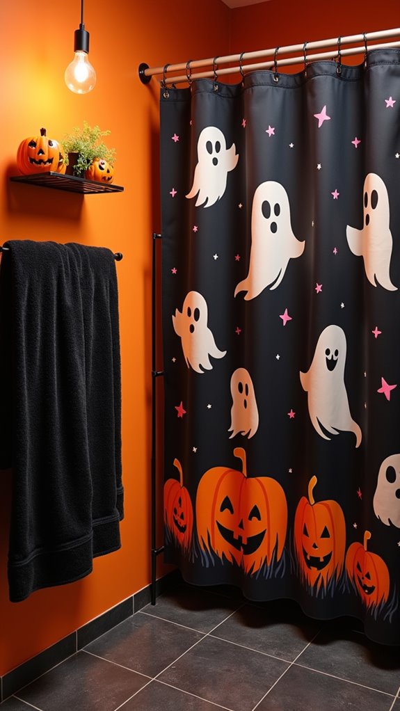 spooky halloween shower curtains