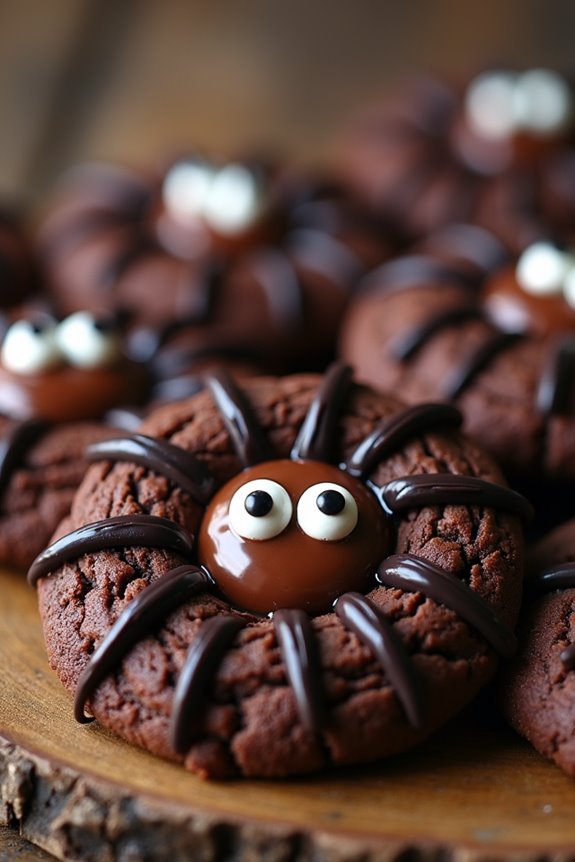 spooky halloween spider cookies