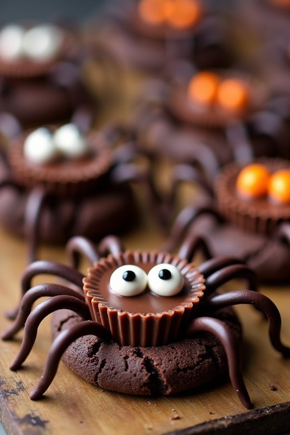 spooky halloween spider cookies