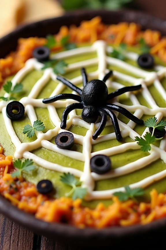 spooky halloween spider web dip