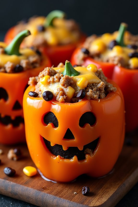 spooky halloween stuffed peppers
