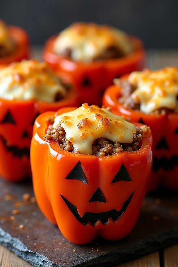 spooky halloween stuffed peppers