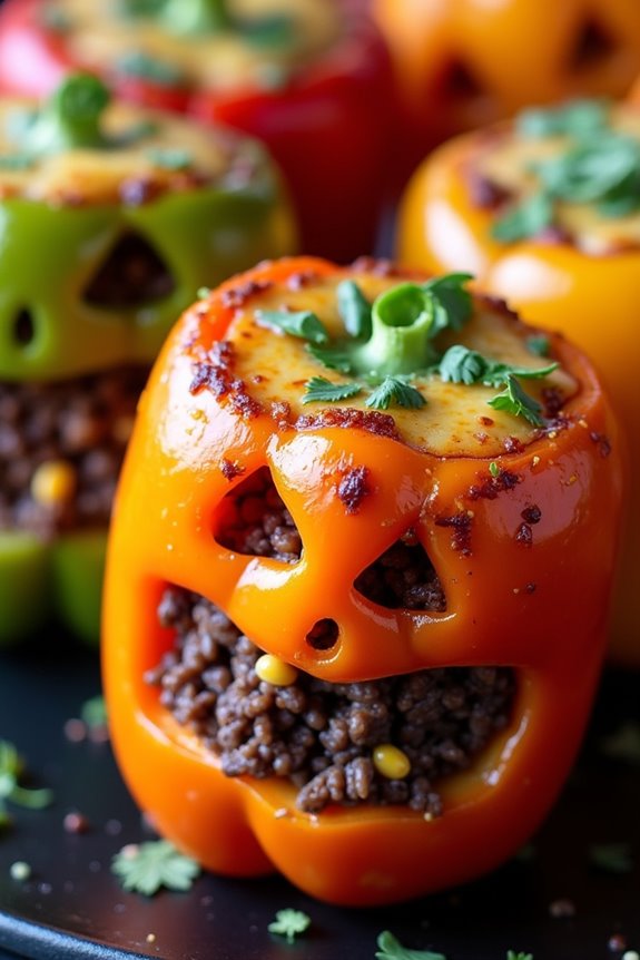 spooky halloween stuffed peppers