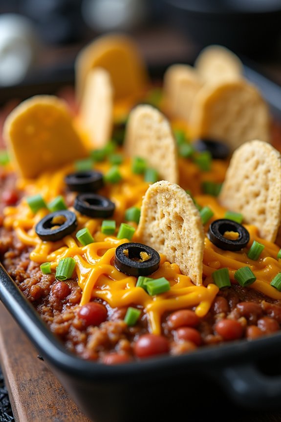 spooky halloween taco dip