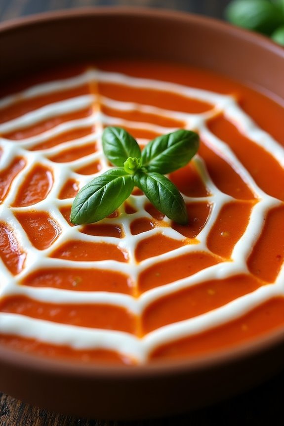spooky halloween tomato soup