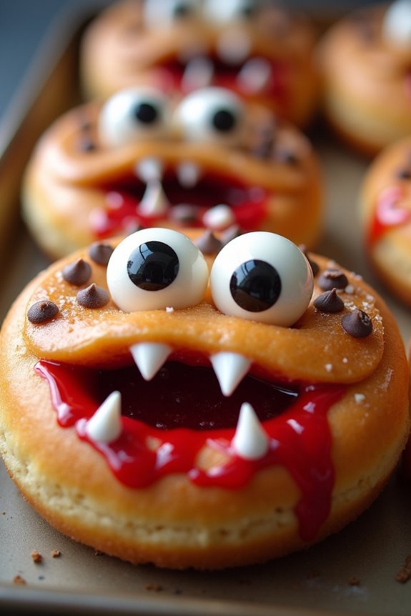 spooky halloween vampire donuts