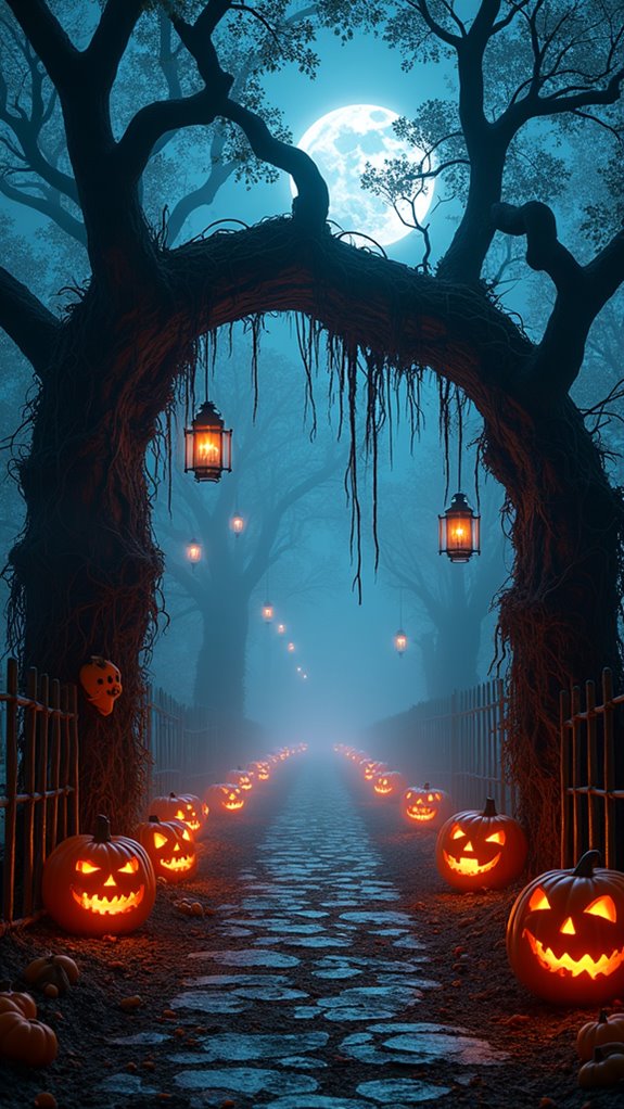 spooky haunted house entrance