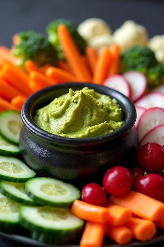 spooky healthy vegetable platter