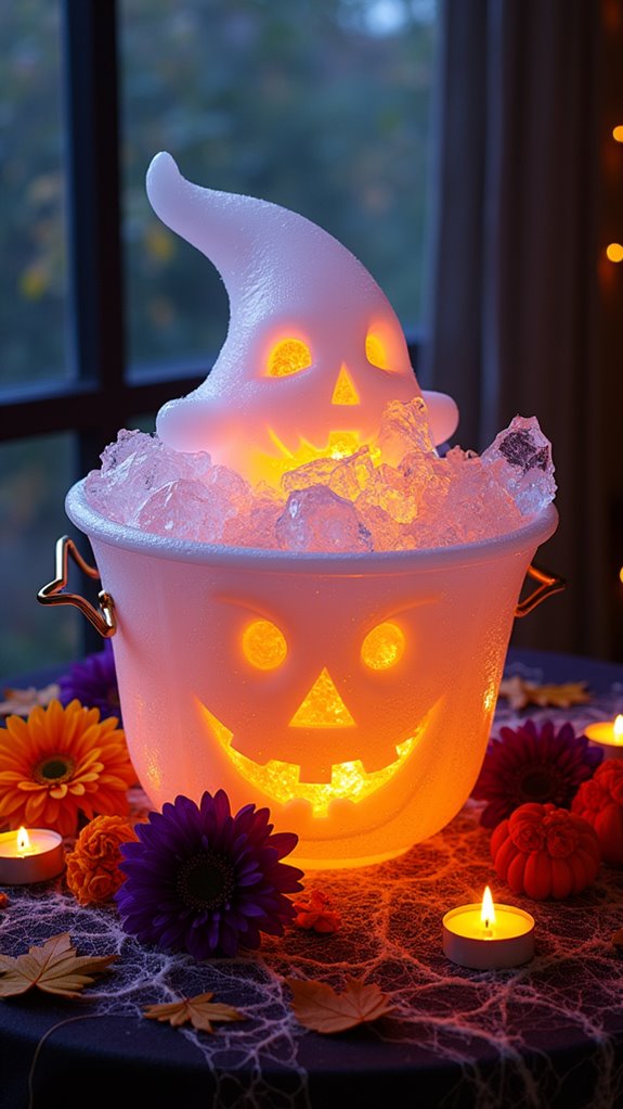spooky ice bucket display