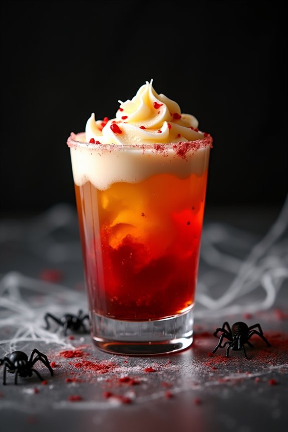 spooky layered halloween shot