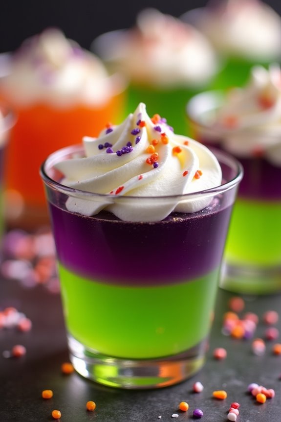 spooky layered jello shots