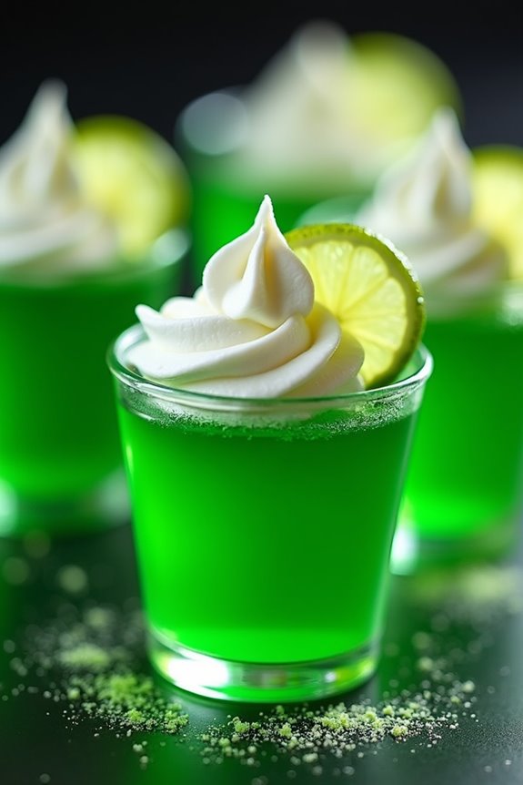 spooky matcha jello shots