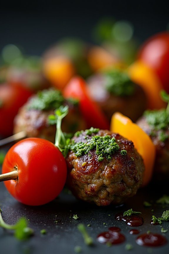 spooky meatball party skewers
