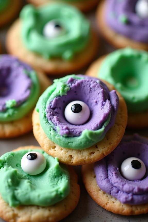 spooky monster eye cookies