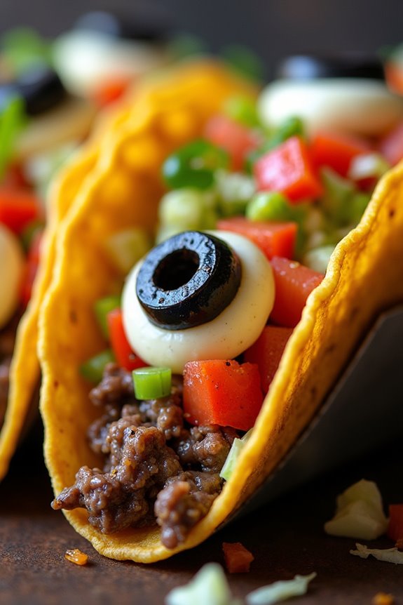 spooky monster eyeball tacos