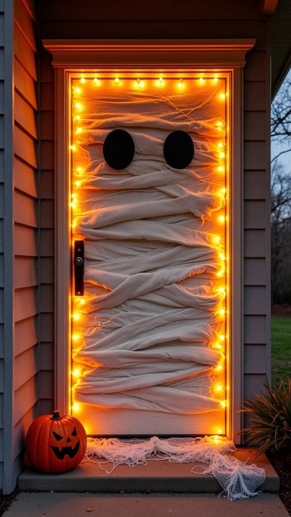 spooky mummy door decoration
