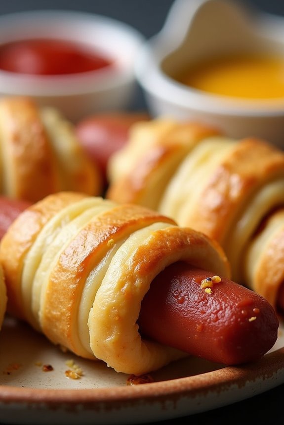 spooky mummy hot dog wraps