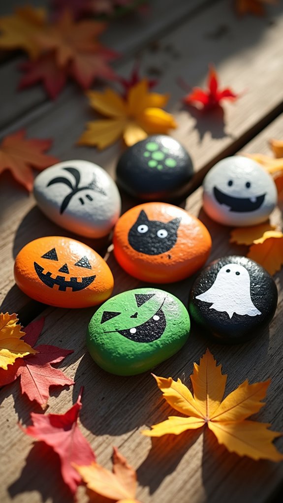 spooky painted rock decorations