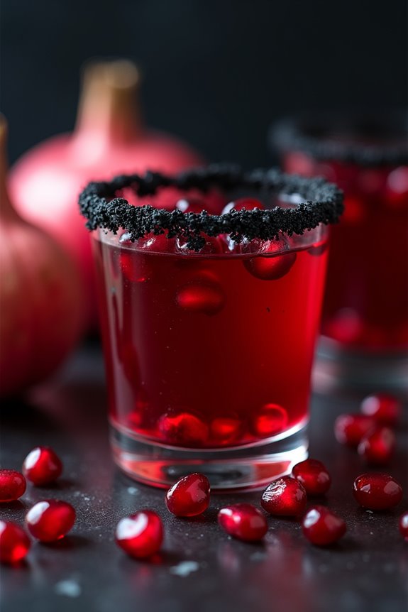 spooky pomegranate jello shots