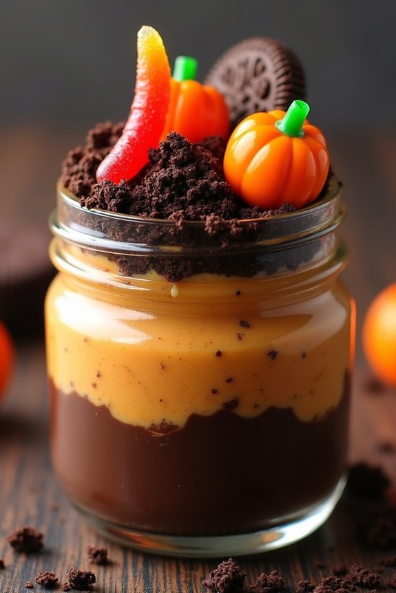 spooky pumpkin dessert cups