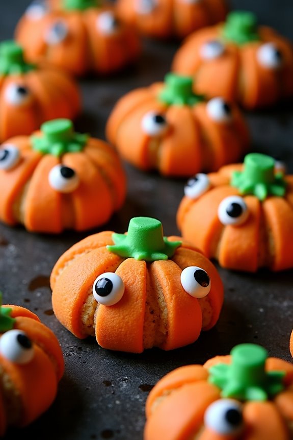 spooky pumpkin eye cookies