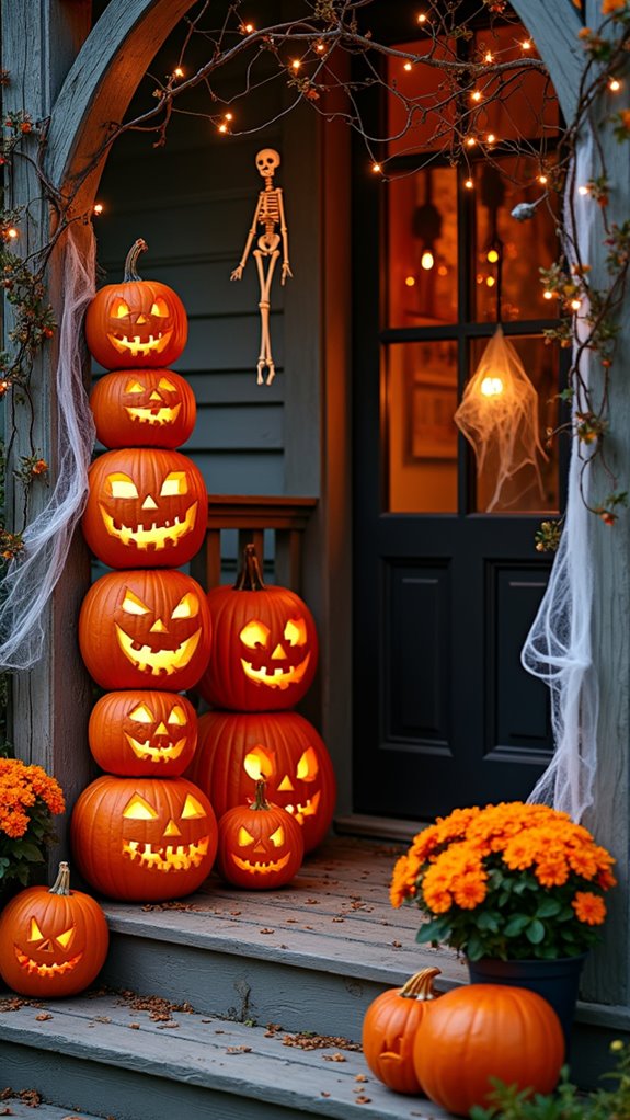 spooky pumpkin porch decorations