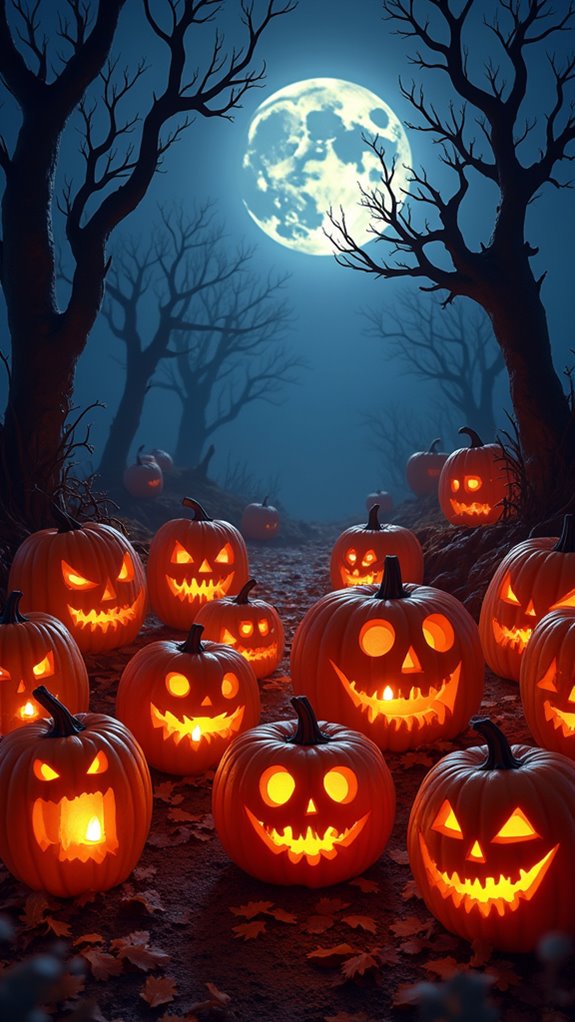 spooky pumpkin silhouette decorations