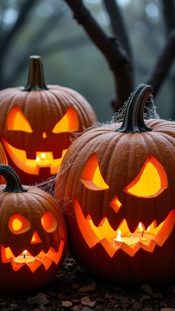 spooky pumpkin spider web