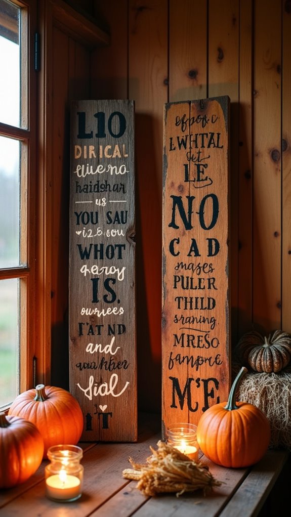 spooky quotes wooden signs