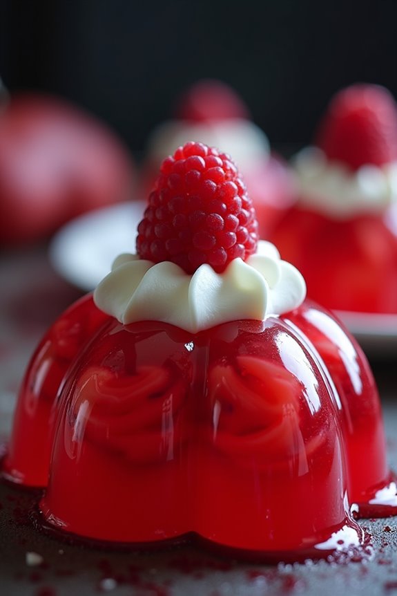 spooky raspberry gelatin treat