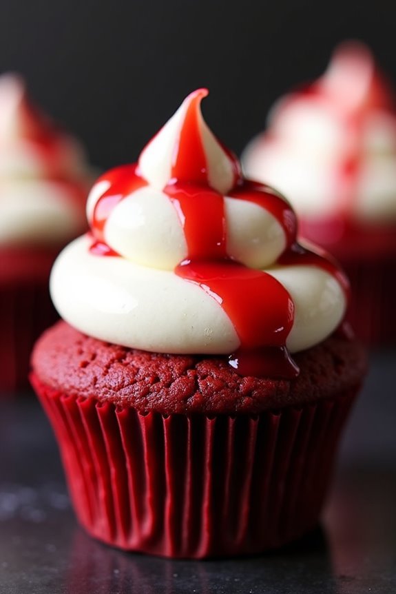 spooky red velvet cupcakes