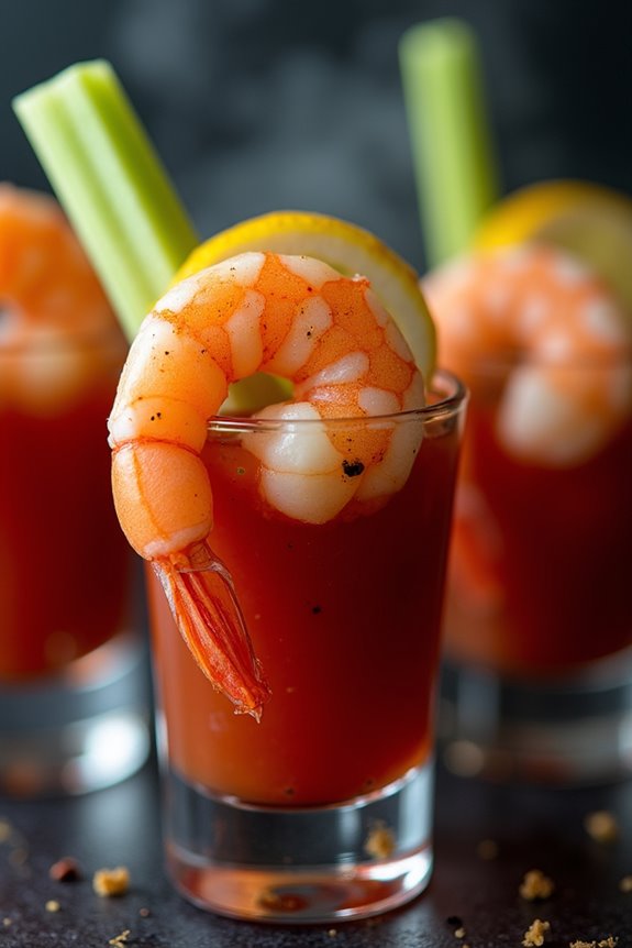 spooky shrimp cocktail shooters