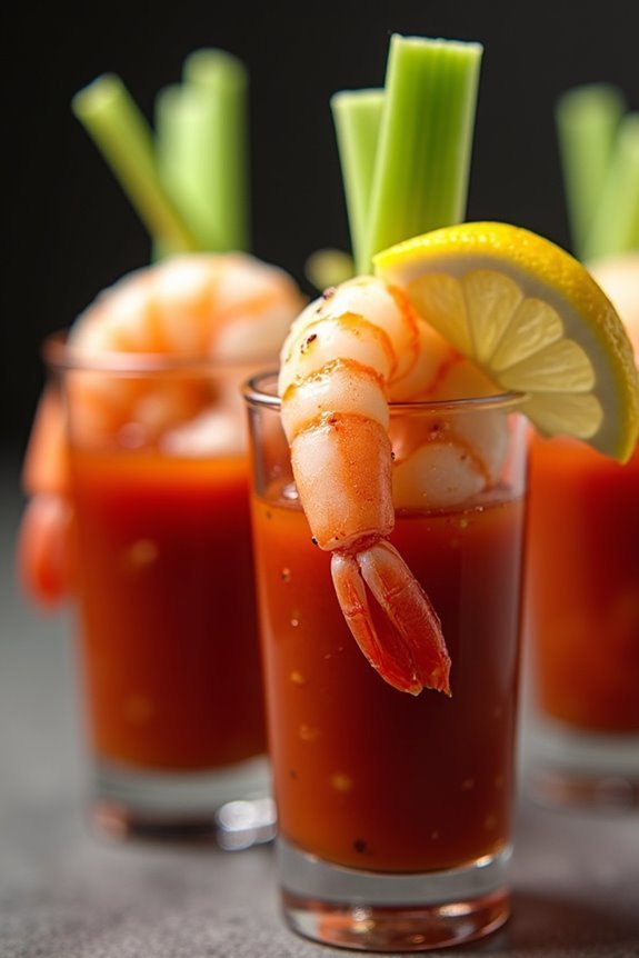 spooky shrimp cocktail shooters