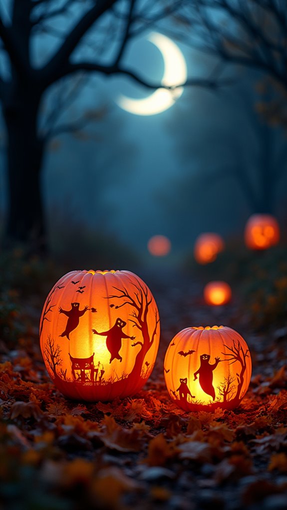 spooky silhouette lantern ambiance