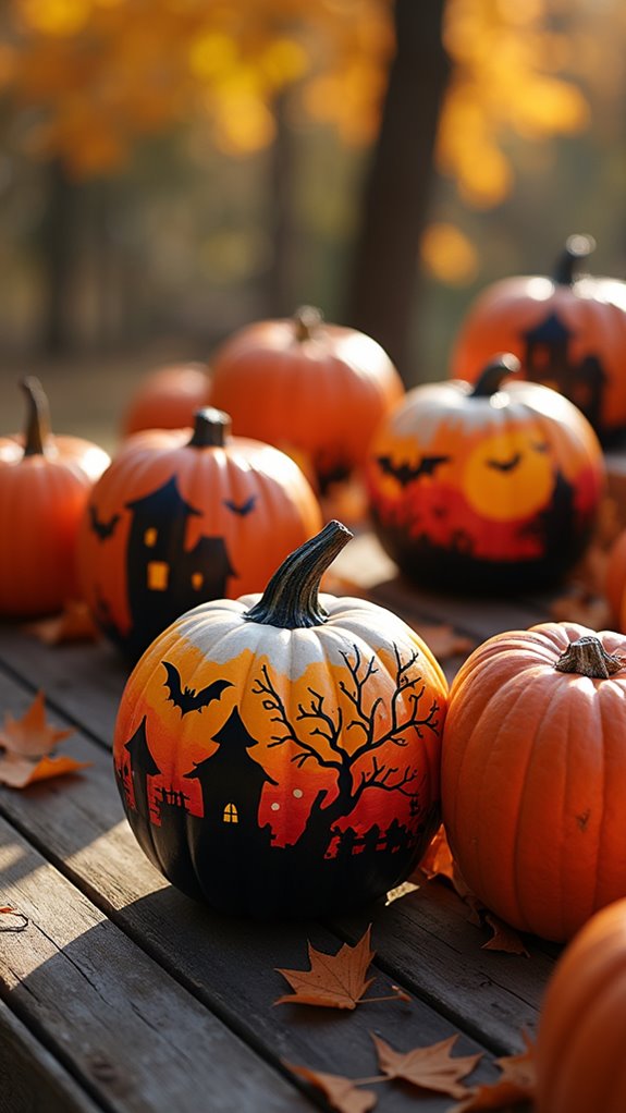 spooky silhouette pumpkin decorations