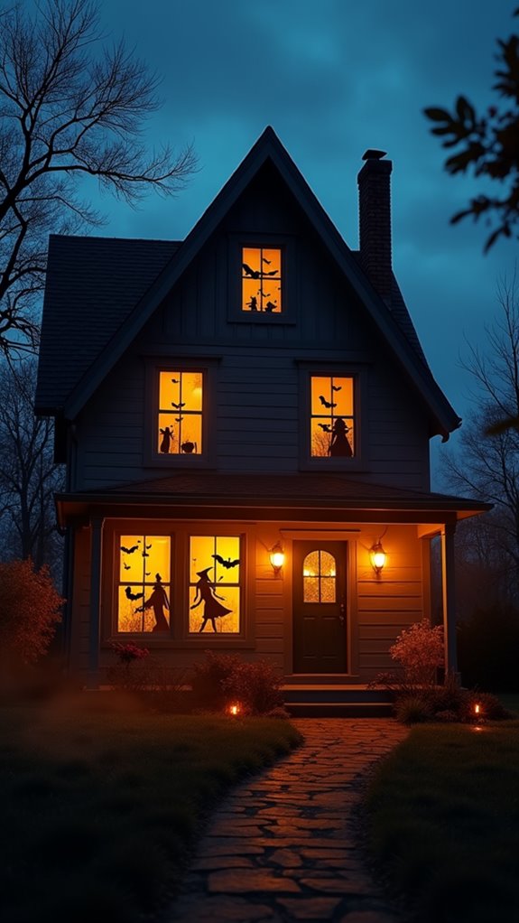 spooky silhouettes in windows
