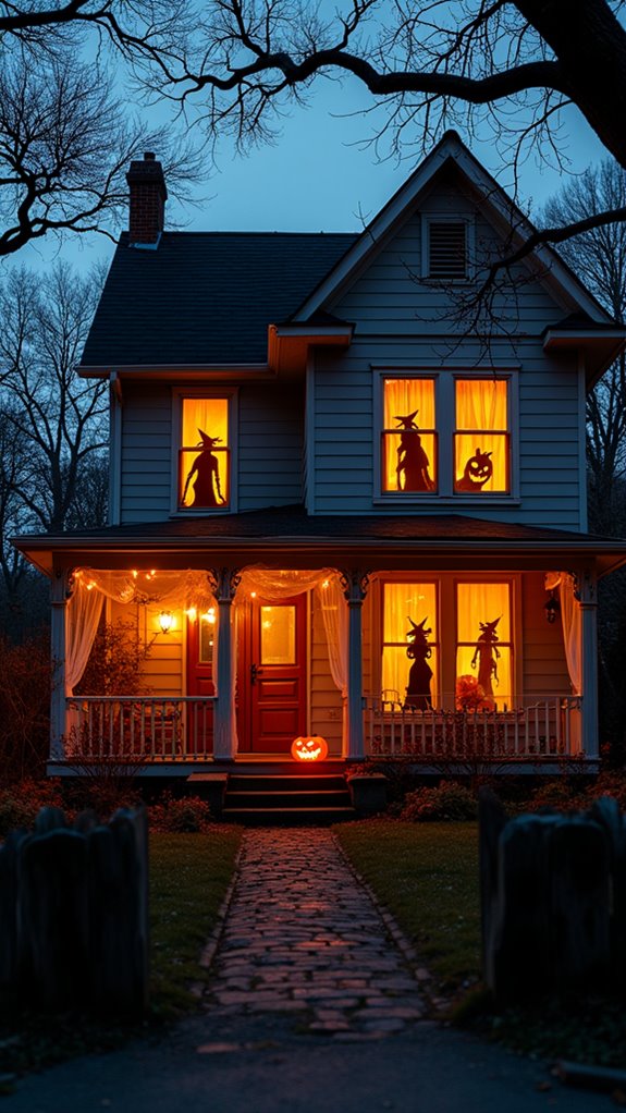 spooky silhouettes in windows